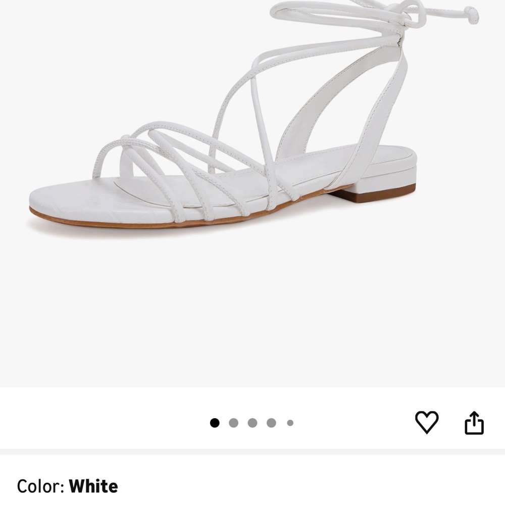 White Strappy Lace-Up Flat Sandal - Women